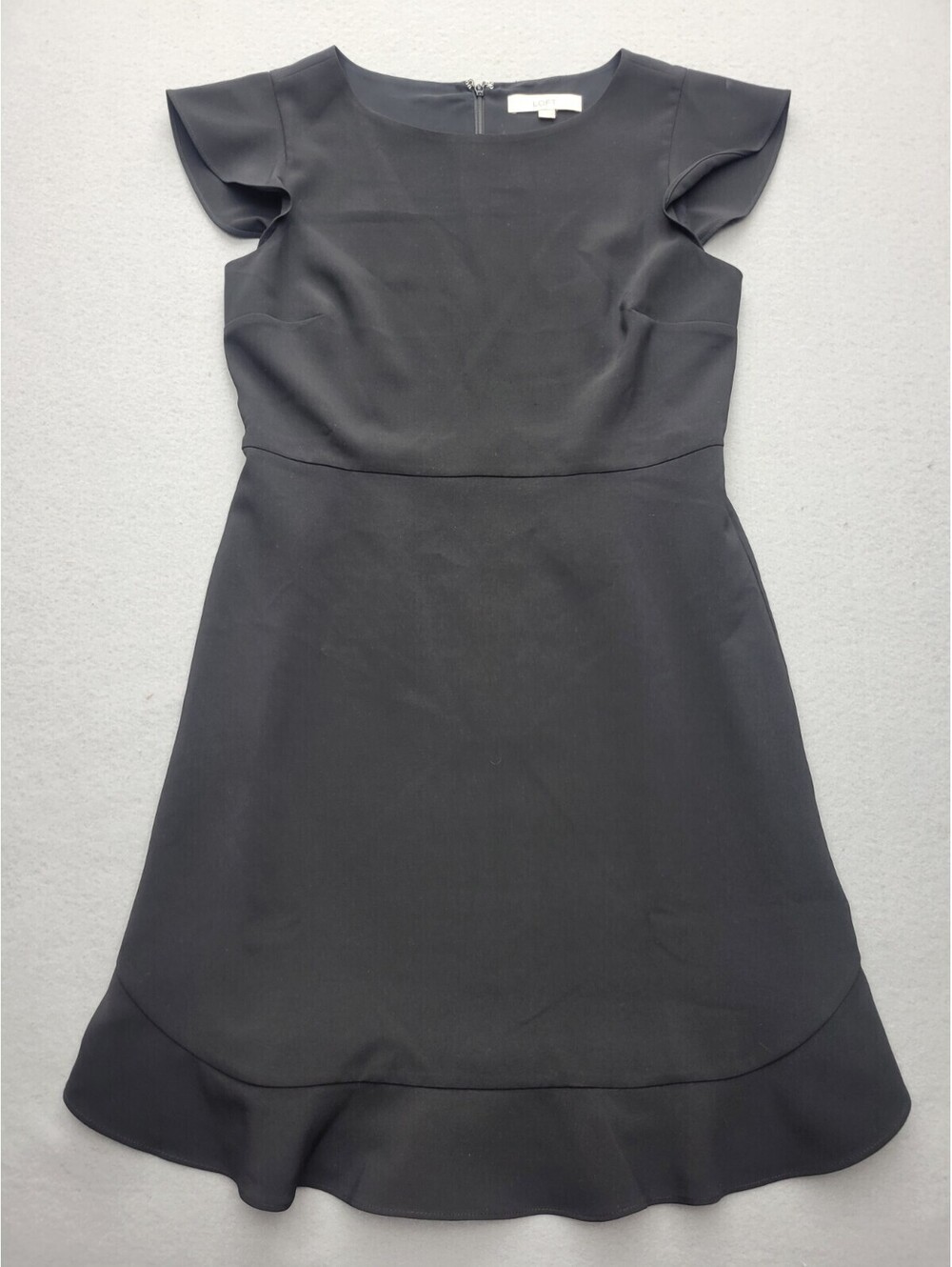 LOFT Women's Dress Size 6 Black Basic MIni Short Sleeve Solid Casual Party